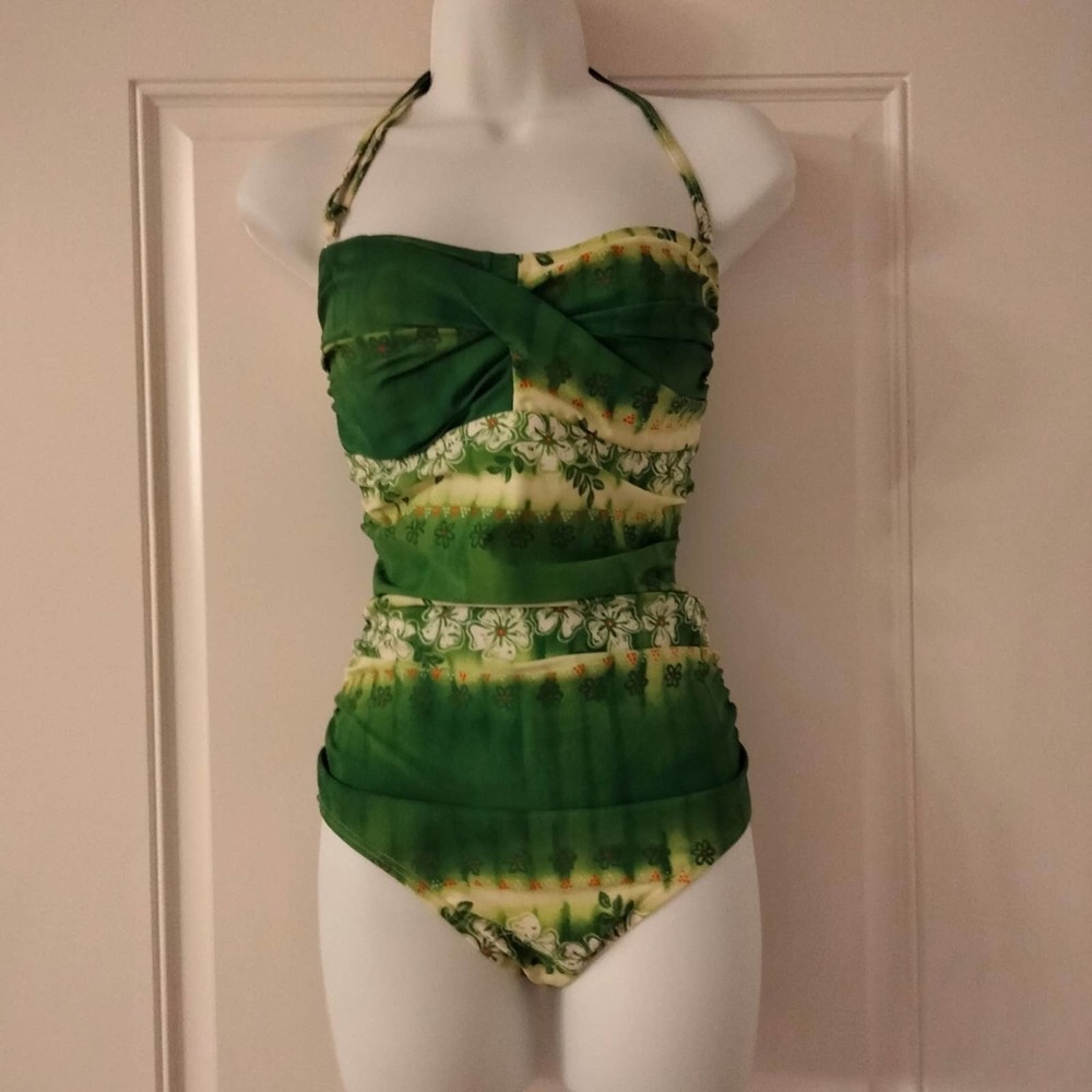 Aliana one piece floral swimsuit women size 14